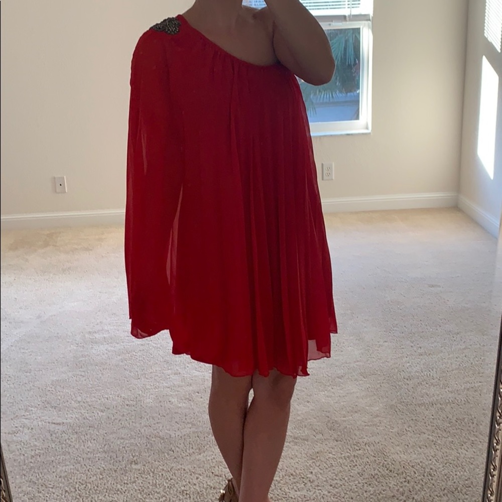 Jackie O red dress one shoulder size S - Picture 2 of 16